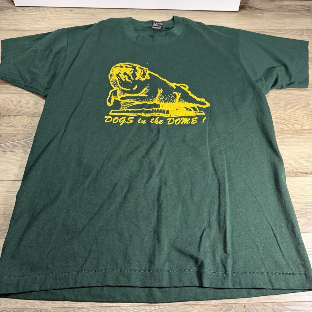Mississippi State Dogs In The Dome Green Single Stitch Graphic T Shirt X-Large